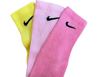 Pink Tones 3 Pack Nike Solid Dye Crew Socks - Etsy