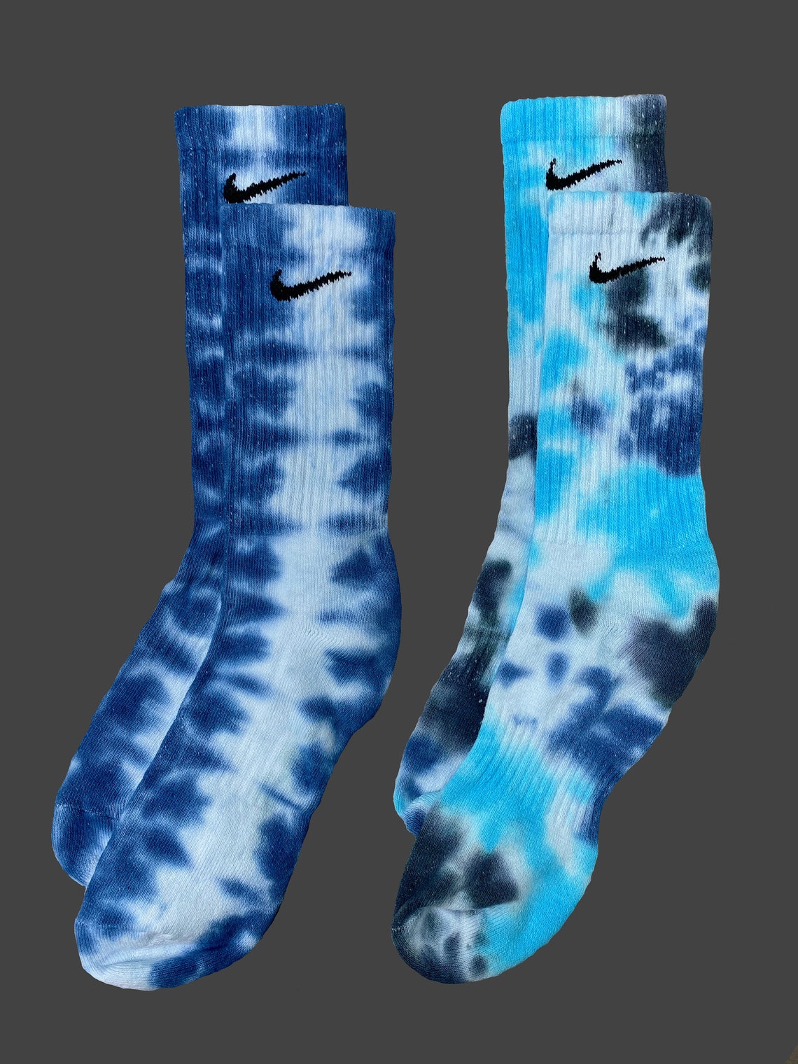 2-pair BLUE Nike Crew Tie-dye Socks Dri-fit | Etsy