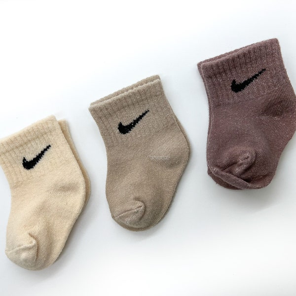 Baby size 12-24 months Earth Tones 3 Pack Solid Dye Socks