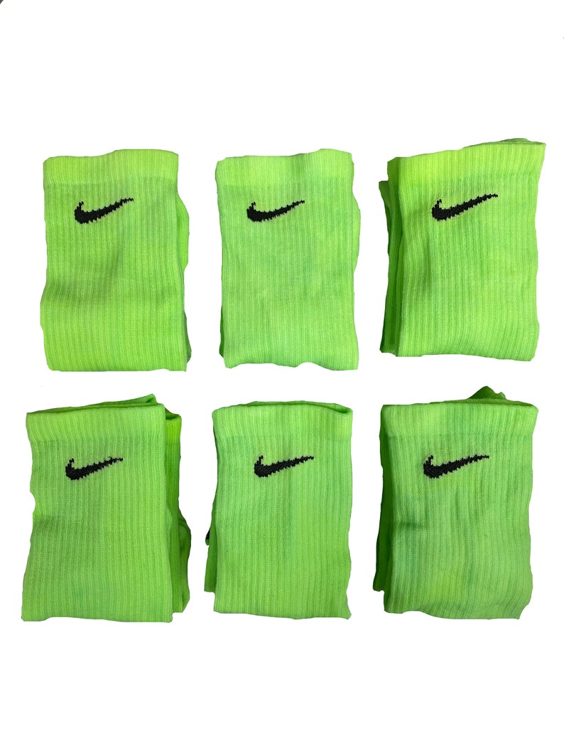 NEON Nike Crew Tie Dye Socks Ready to Ship Etsy