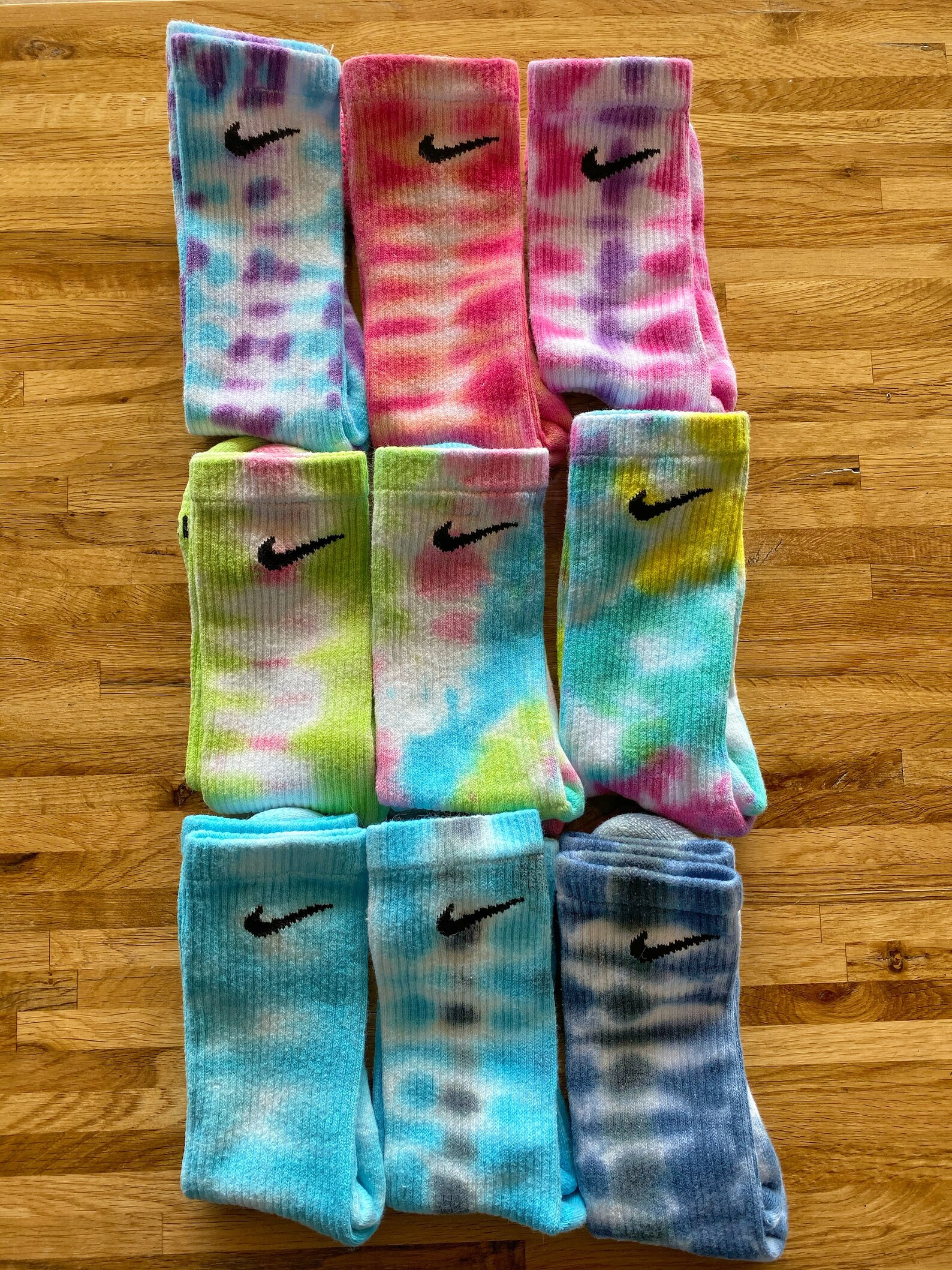 3pairs Nike Crew Tiedye Dri Fit Socks Etsy