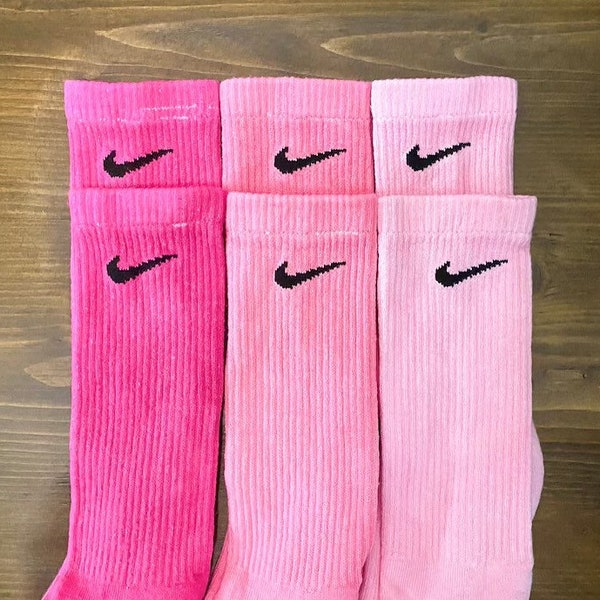 Pink Tones 3 Pack Solid Dye Crew Socks