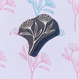 Australian Eucalyptus Nature Flower Wood Block Stamp: Pottery, Fabric, Paper Printing