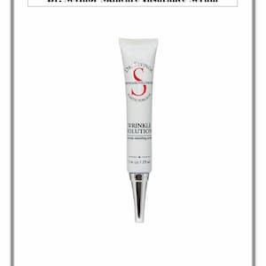 May include: A white tube of Dr. Sevinor Skincare Solution Wrinkle Solution serum. The tube is labeled with the brand name, product name, and size: 1 fl oz / 29 ml.