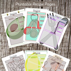 Printable Kitchen Recipe Pages Collection