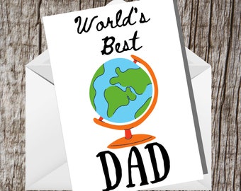 Printable World's Best Dad Father's Day 5x7 Card