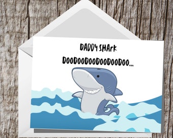 Printable Daddy Shark Father's Day 5x7 Card