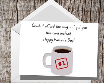 Printable Mug Father's Day 5x7 Card