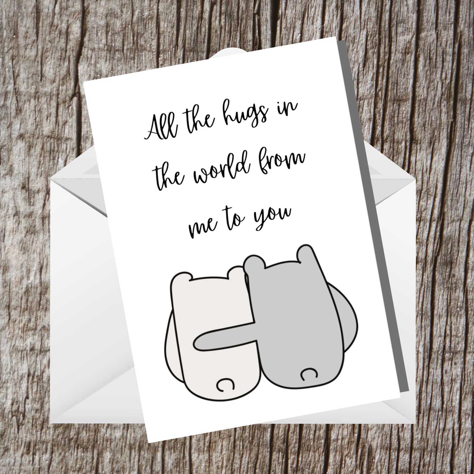 Printable All the Hugs in the World From Me to You 5x7 Card - Etsy