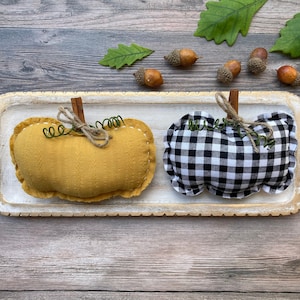 Remplisseur de bol de citrouille | Décor de citrouille primitive | Décor d&#39;automne de ferme rustique | Citrouilles à carreaux Buffalo | Primes d&#39;Halloween