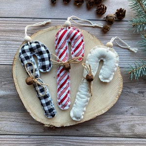 Candy Cane Christmas Tree Ornaments | Rustic Candy Canes | Neutral Tree Decorations