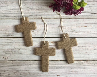 Rustic Twine Cross Ornament | Farmhouse Cross | Jute Cross