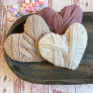 Yarn Hearts | Rustic Valentine's Day Hearts | Heart Tiered Tray Decor