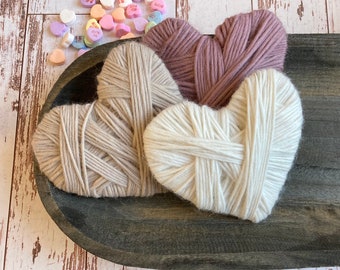 Yarn Hearts | Rustic Valentine's Day Hearts | Heart Tiered Tray Decor