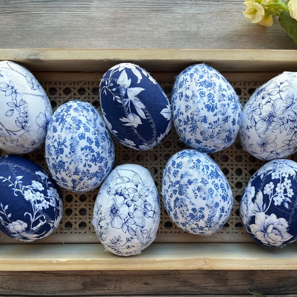 Chinoiserie Egg Set | Blue and White Easter Eggs | Toile Spring Decor