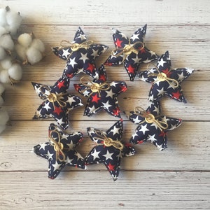 Rustic Fourth July Bowl Filler | Fabric Star Bowl Filler | Americana Decor