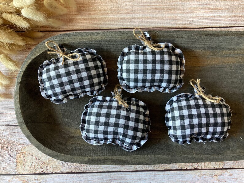 Pumpkin Bowl Filler Fall Buffalo Check Bowl Filler Rustic Etsy