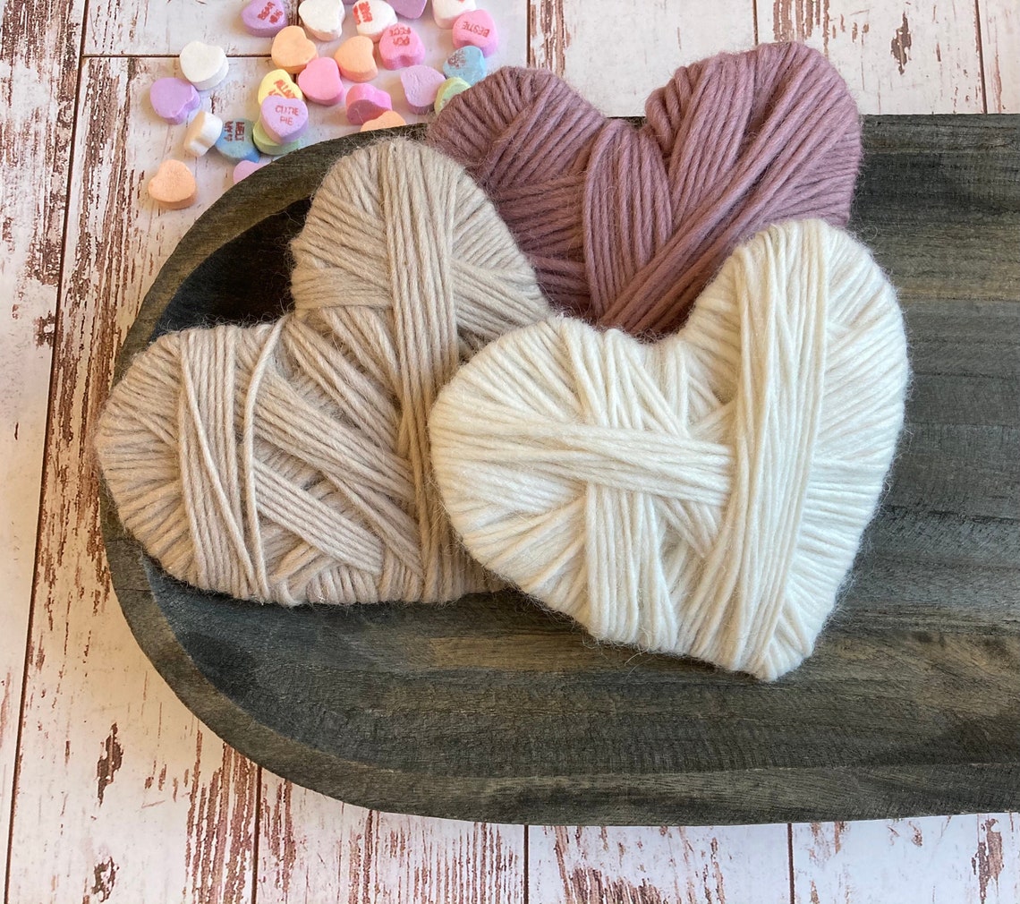 Yarn Hearts  Rustic Valentine's Day Hearts  Heart Tiered image 1