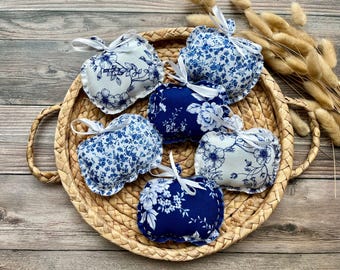 Decoración de calabaza estilo chinoiserie / Centro de mesa otoñal azul y blanco / Adorno de mesa de Acción de Gracias / Relleno de cuenco otoñal hecho a mano