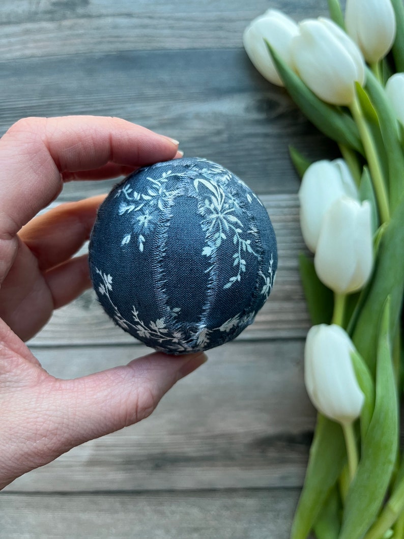 Blue toile Decor ball