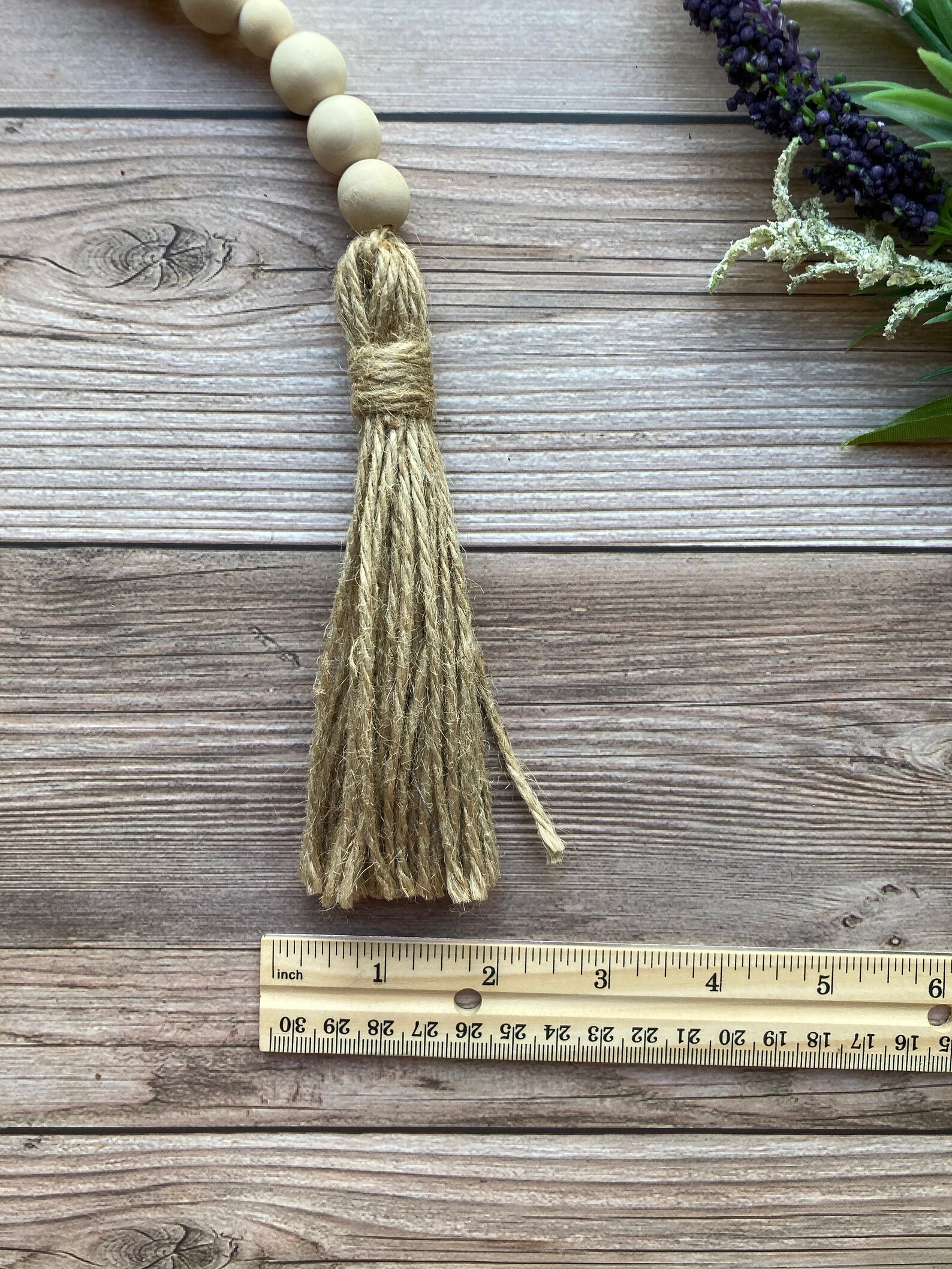 Wood Bead Cross Garland Rustic Cross Garland Farmhouse Etsy