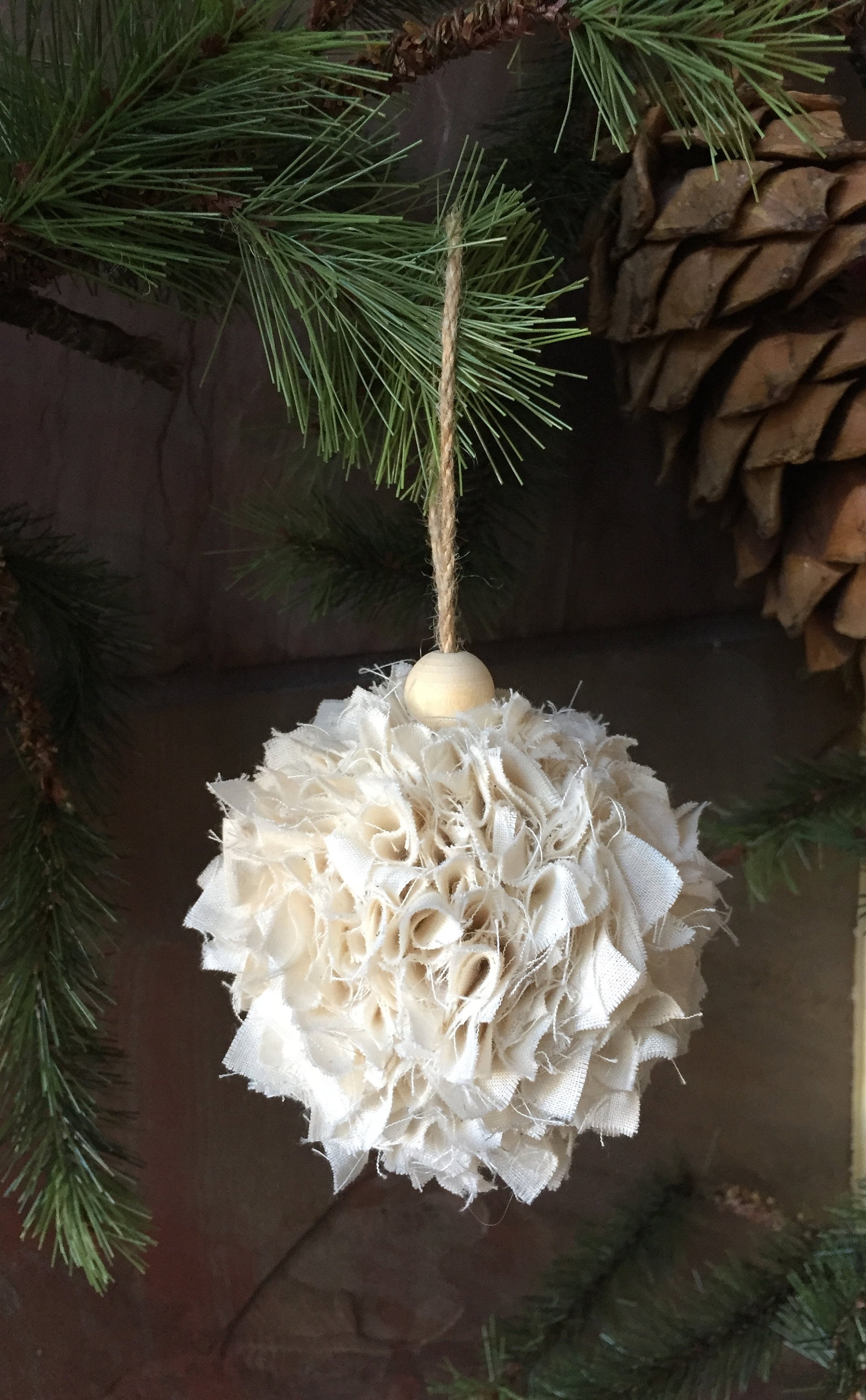Rustic Ivory Rustic Ivory Ornament | Neutral Christmas Decoration | Farmhouse Rag ...