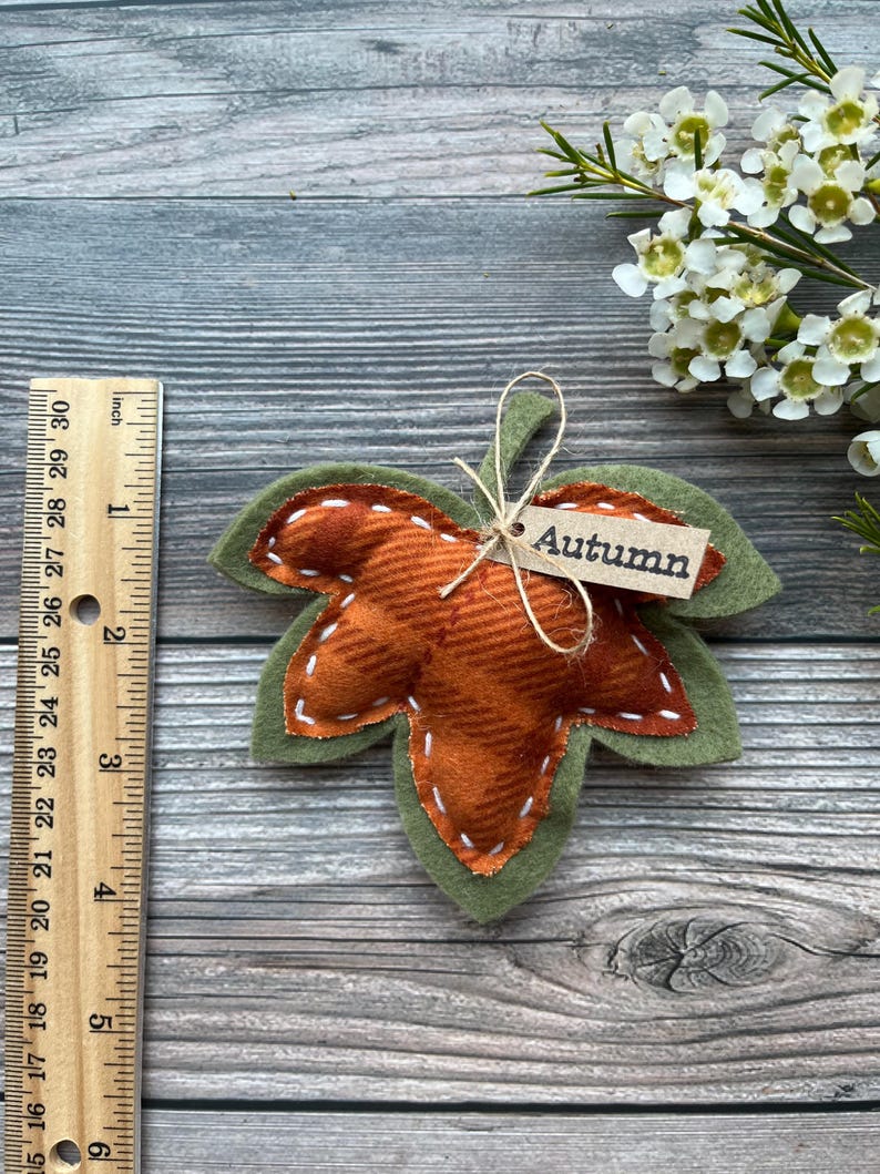 Autumn Ruler Rustic Autumn Felt Leaves for Tiered Trays, Primitive Fall Decor ...