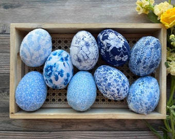 Chinoiserie Eggs | Blue and White Easter Decor | Toile Easter Egg | Make Your Own Custom Set