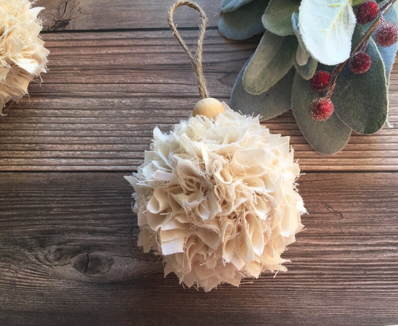 Rustic Ivory Rustic Ivory Ornament | Neutral Christmas Decoration | Farmhouse Rag ...