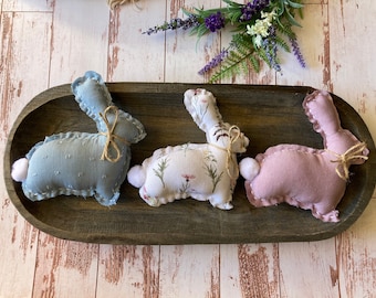 Rustic Bunnies | Botanical Spring Decor | Farmhouse Rabbit