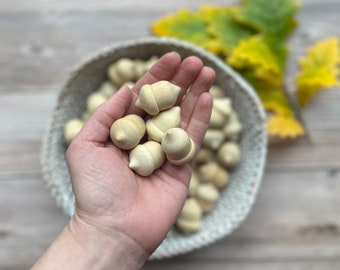 Wood Acorns | Natural Wood Acorns | Rustic Fall Decor | Unfinished Rustic Acorns