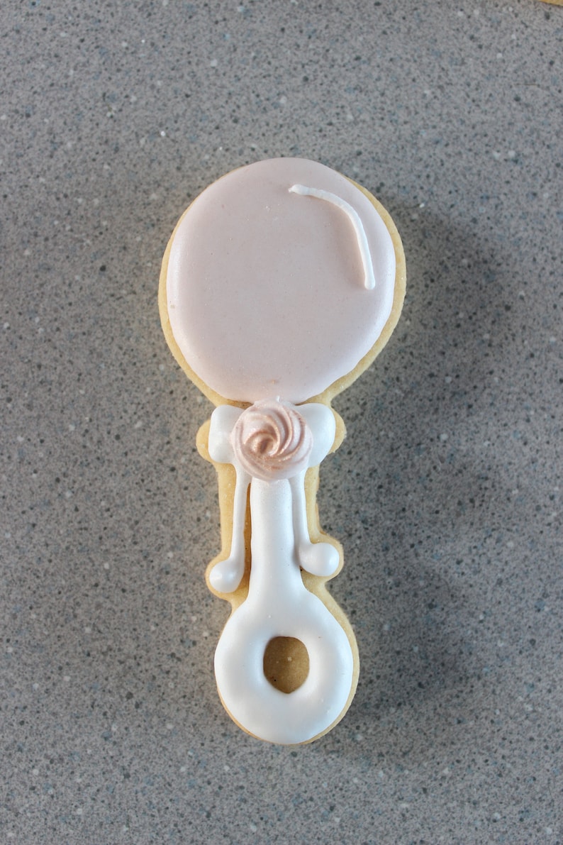 Royal Icing Baby Shower Rattle Cookie