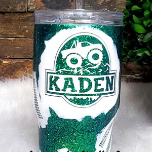 Monster Truck Tumbler – Personalized Sippy Cup for Boys, Baby Shower Gift, Stainless Steel Kids Cup