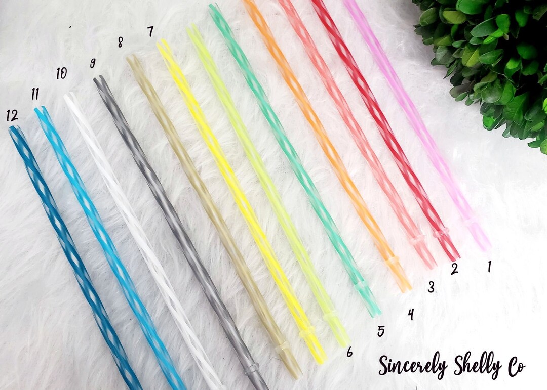 9 Inch Reusable Straw Swirl Straw Plastic Drinking Straws Etsy