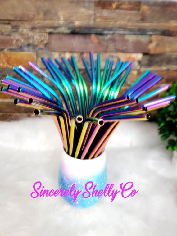 Reusable Rainbow Stainless Steel Straw, Reusable Straw, Tumbler Straws,  Rainbow Straw, Metal Straw, Mermaid Straw, Reuse Straw 