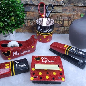 Mouse Desk Set, Minnie Stapler, Personalize Desk Set, Office Supply ...