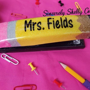 Pencil Stapler, Teacher Stapler, Glitter Pencil Stapler, Gift for Teacher, Custom Stapler , Teacher Appreciation Gift, Personalized Stapler