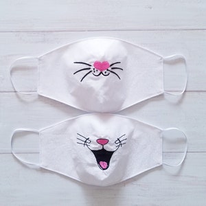 Embroidered  Easter reusable  cotton face mask