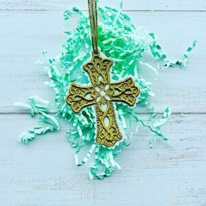 Embroidered Cross ornaments