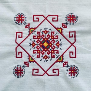 Ethnic Chuvash embroidered tablecloth