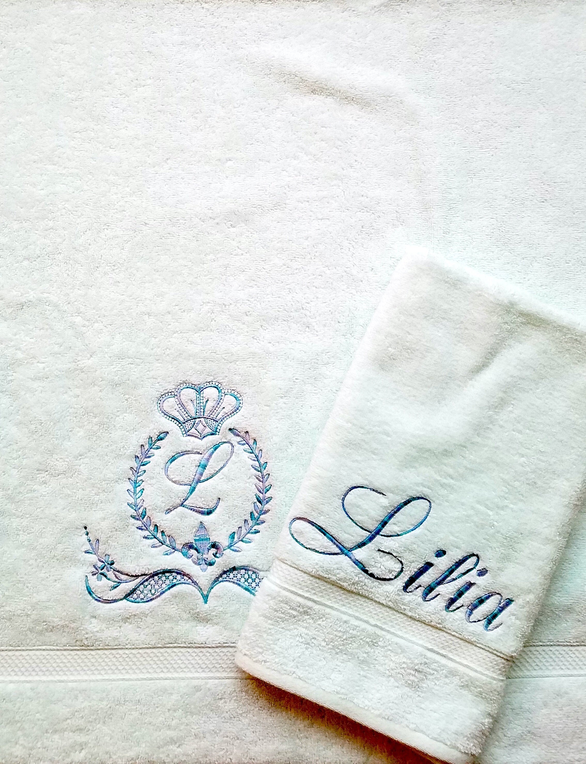 Personalized embroidery bath towel set Etsy