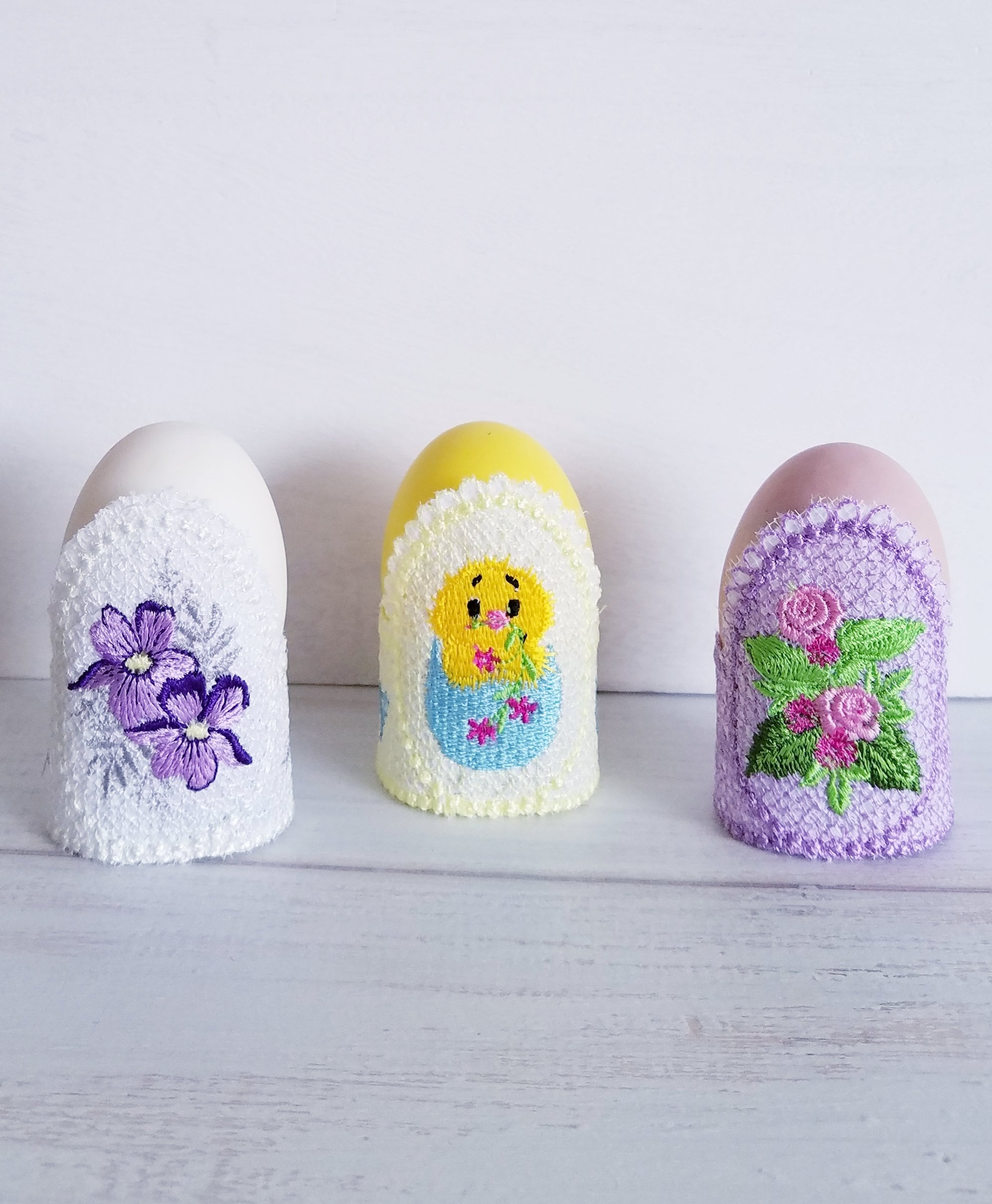 Embroidered easter egg holder set Etsy