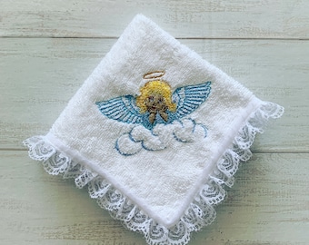 Personalized  christening  embroidery towel