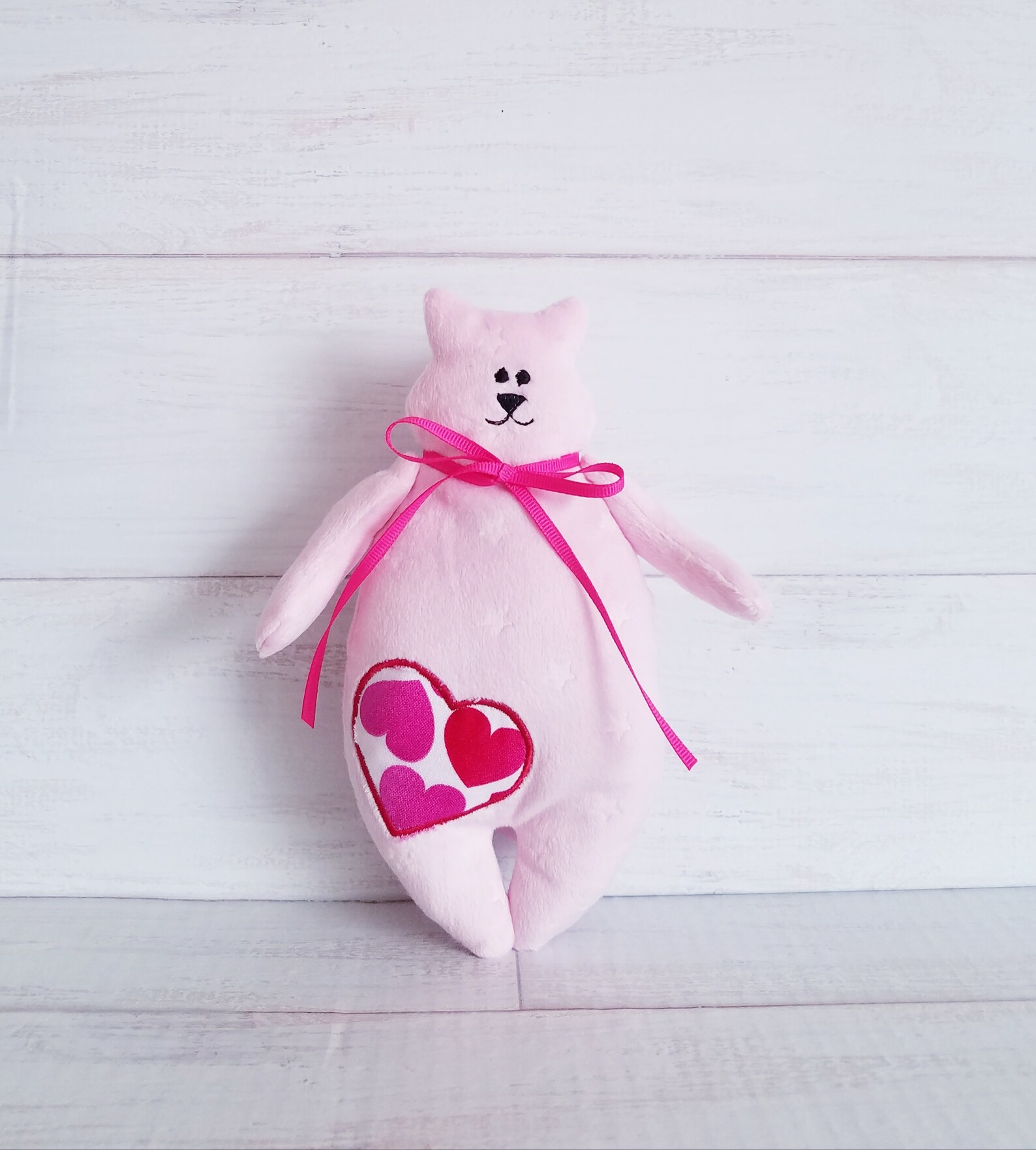 Personalized pink stuffed cat toy with first name Etsy