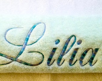 Monogrammed embroidered towel