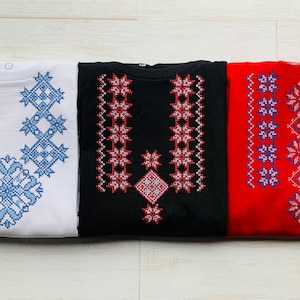 Embroidered slavic  traditional  style t-shirt