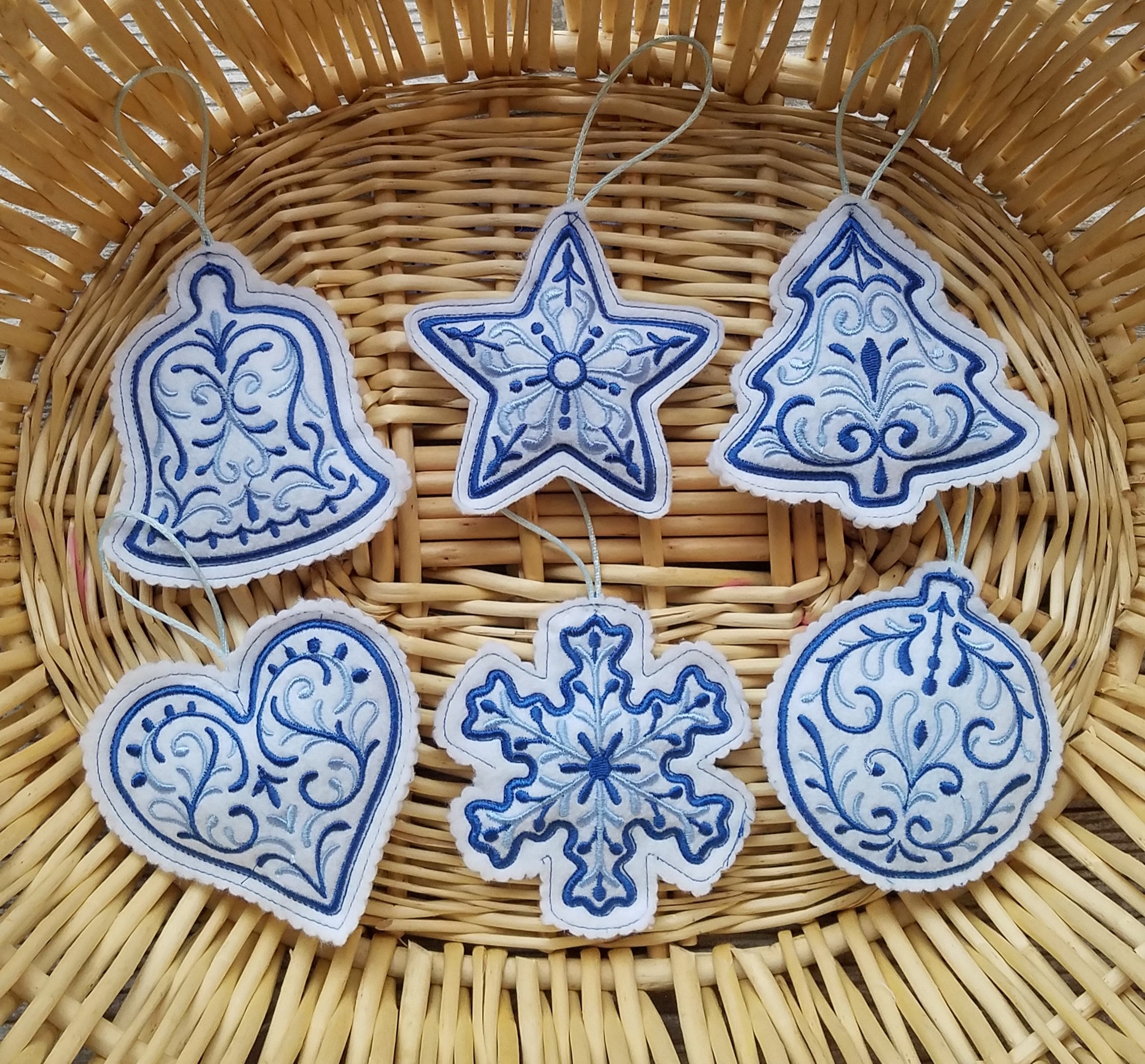 Embroidered Christmas Tree Ornament Folk Hanging Decoration Etsy UK