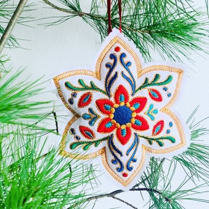 Embroidered felt Christmas ornament