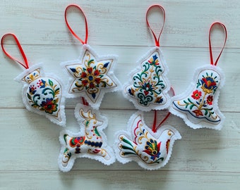 Embroidered christmas tree vintage ornaments