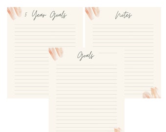 Goals Template - PRINTABLE goal planning kit, goal worksheet, goal planner, goal tracker, productivity planner, goal setting